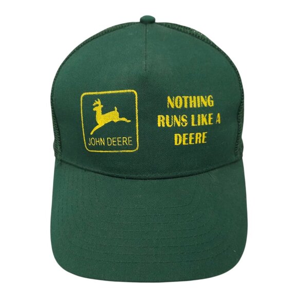 John Deere Mesh Strapback Cap Trucker Baseball Hat Nothing Runs Like A Deere - Picture 14 of 14